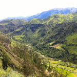 Quilotoa loop view into green valley