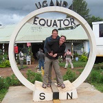 Dan and Audrey at the Equator in Uganda