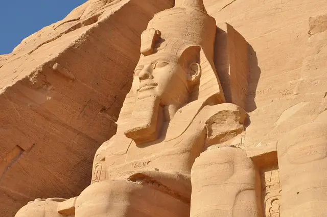 Abu Simbel on the banks of Lake Nasser in Upper Egypt Egyptian Nile cruise