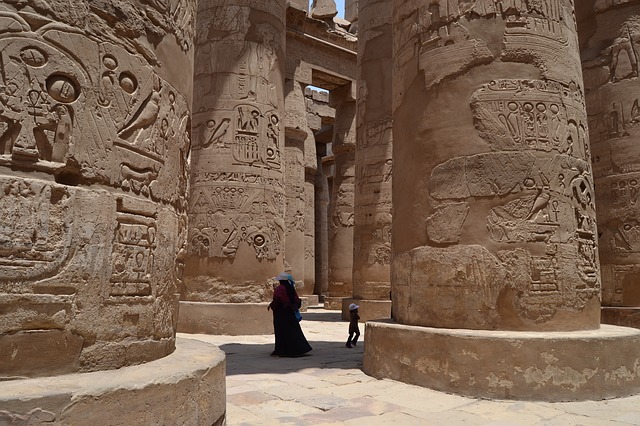 Columns in Karnak Temple at Luxor Egyptian Nile cruise