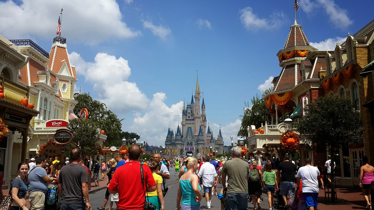 People enjoying a sunny day at Walt Disney World