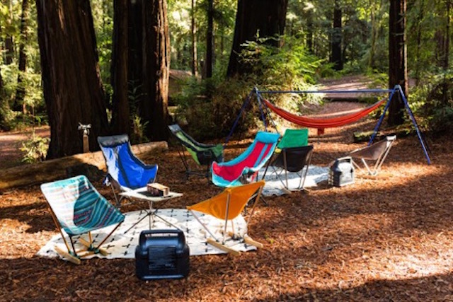 camping chairs and hammocks