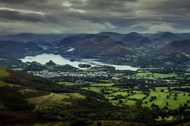 Keswick town and historical stone circle